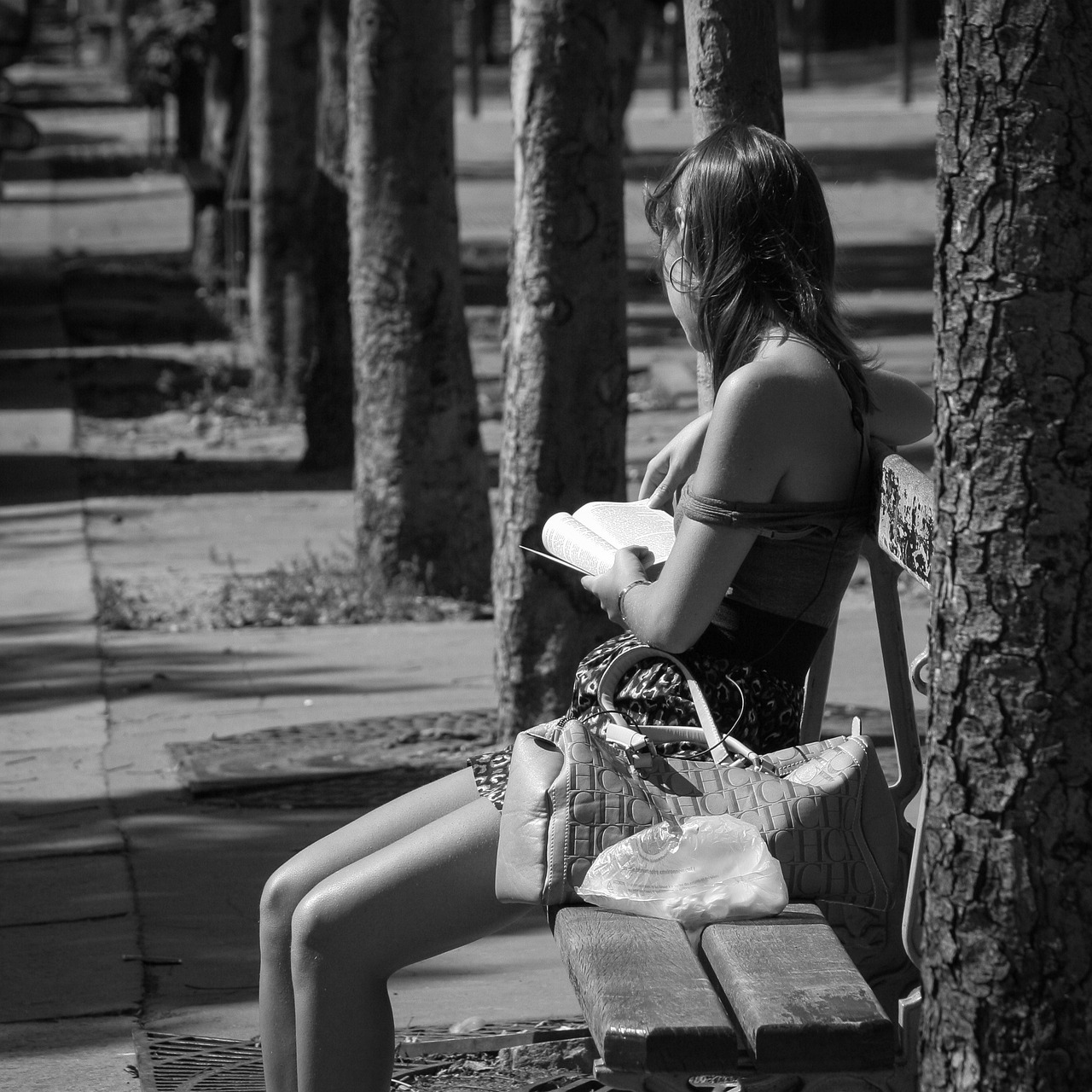 woman, perspective, street, paris