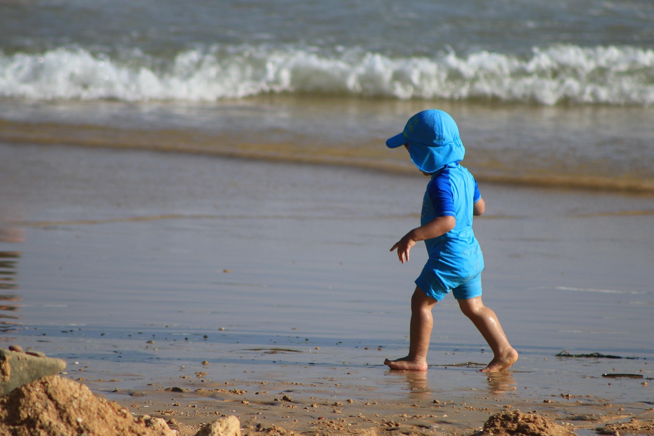 to explore, play, sea, children playing, child playing, sand, water, sun, summer, beach, kid, joy of child, playing in the sand