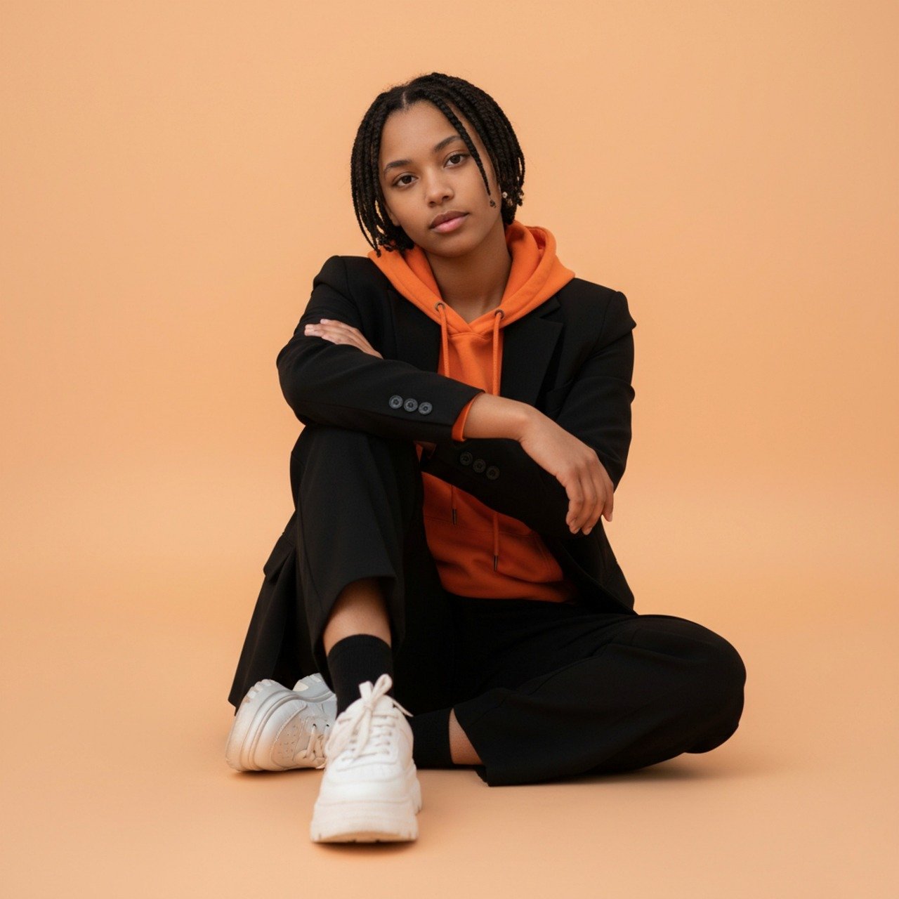 orange shirt outfit, young beauty, pretty female, fashion model, stylish woman, trendy portrait, chic girl, modern fashion, attractive lady, youth style, casual portrait, fashionable girl, cool look, beauty model, young lady, stylish girl, trendy wear, pretty woman, portrait fashion, chic outfit, aesthetic fashion, fashion beauty, modern portrait, ai generated