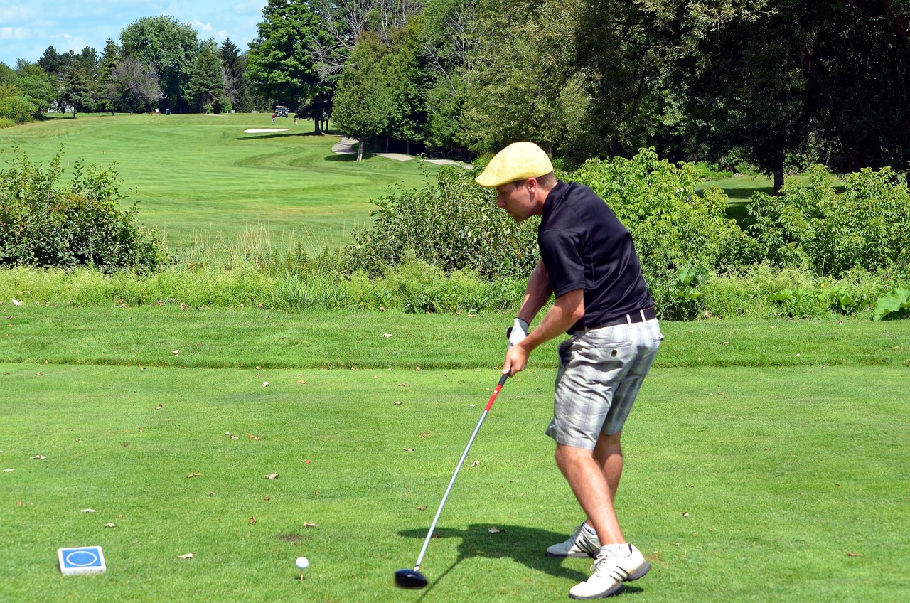 golfer, golfing, golf swing, lefty, left handed, man, golf ball, tee, teeing ground, golf glove, trees, fairway, grass, green, golf, course, sport, outdoor, club, golf course, golf tee, leisure, game, recreation, golf clubs, ball, play, activity, nature, teeing, player, shot, active, hobby, hit, swing, stroke, driver, green gaming, green golf, green game, green games