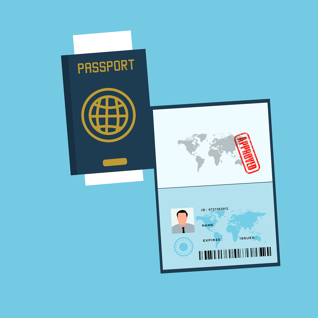 passport, ticket, stamps, global, travel, tourism, holiday, document, pass, paper work, id, business, documentation, identification, identity, unique, authentication, sign, government