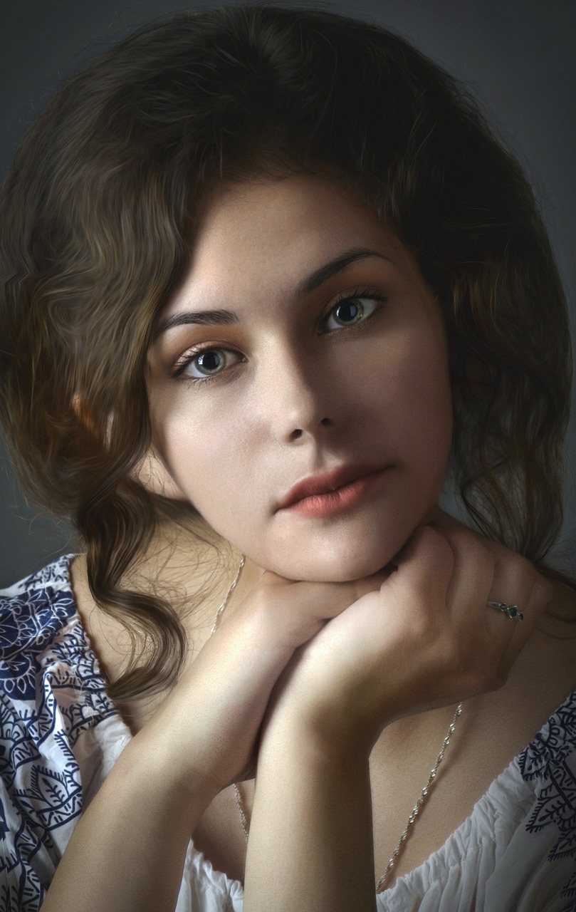 girl, woman, beauty, cover, eyes, mouth, portrait, young, face, makeup, ms, artistic, image, romantic, calm, mood, atmosphere, mystical, romance, light
