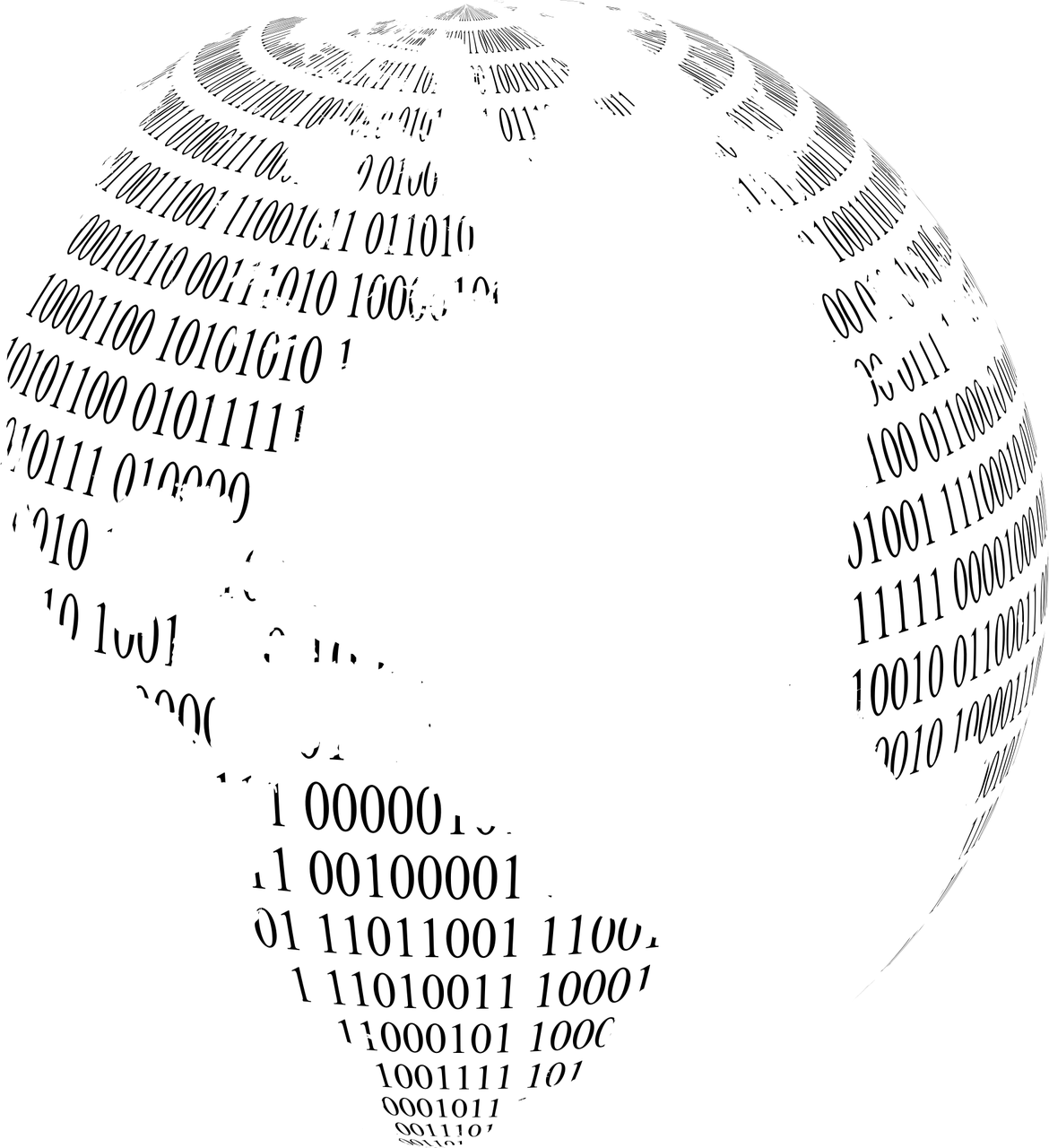 binary, random, numbers, digital, ones, zeroes, 1, 0, communication, internet, computers, networking, abstract, art, widescreen, background, wallpaper, distorted, distortion, world, earth, planet, globe, map, geography, cartography, continents, sphere, 3d
