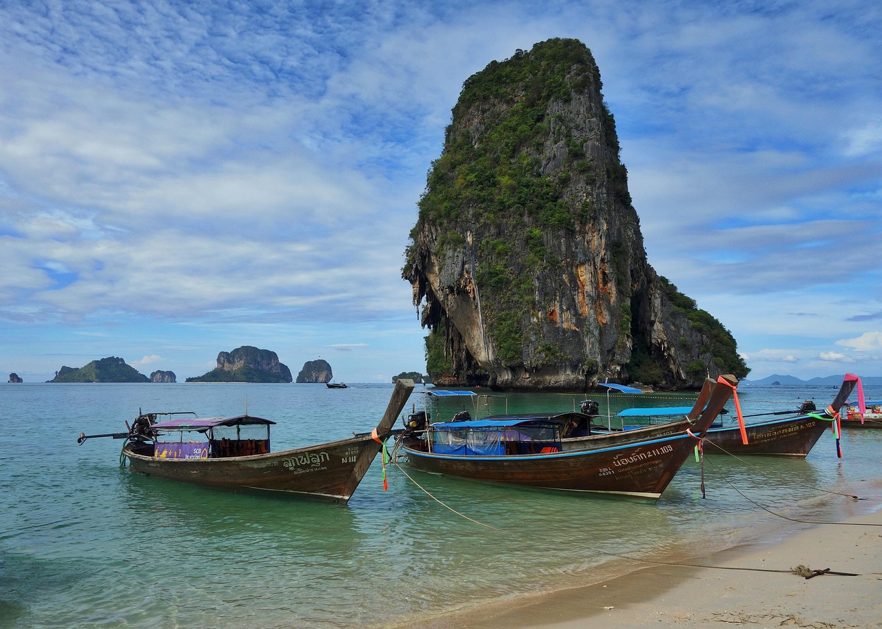 phra nang, thailand, tropical, paradise, boat