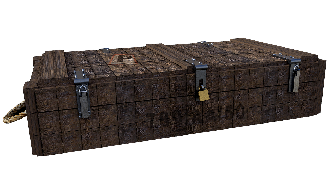 box, wood, ammo box, isolated, fantasy, digital art