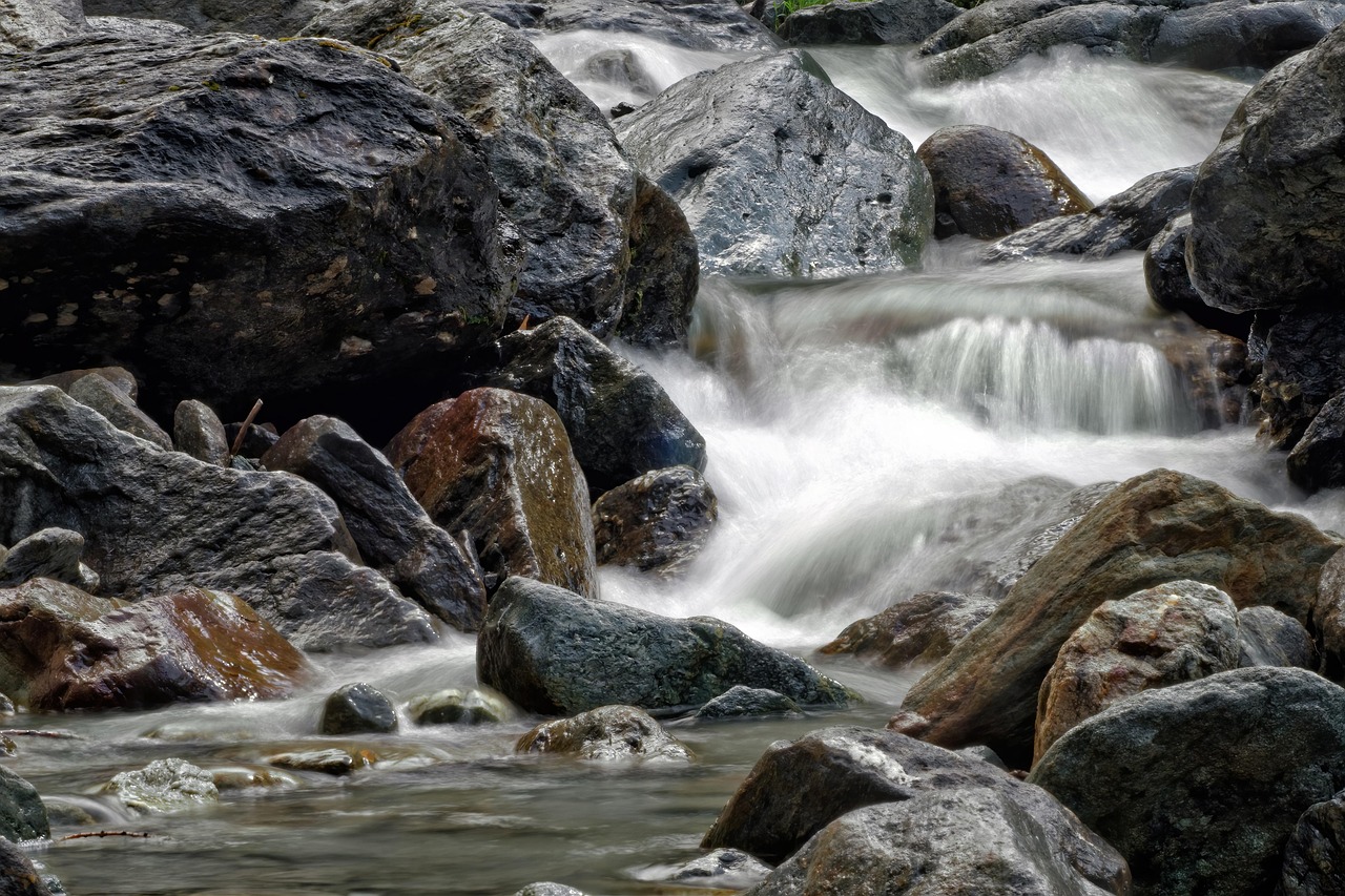 river, rocks, stones, boulders, torrent, running water, wild nature, nature, scenario