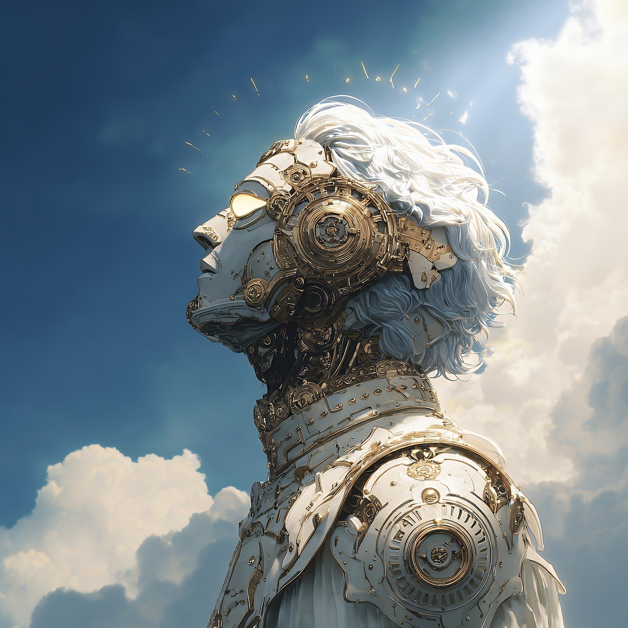robot, android, ai, mechanical, futuristic, digital, scifi, profile, cybernetic, technology, machine, artificial, intelligence, cyborg, future, science, metallic, automation, innovative, synthetic, virtual, fantasy, imagination, design, ai generated