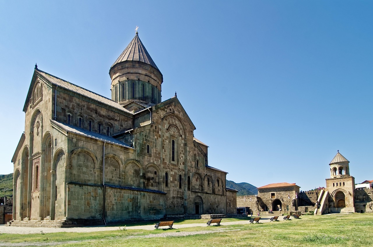 georgia, mtskheta, svetitskhoveli cathedral, cathedral, church, architecture, religion, christianity, caucasus, to travel
