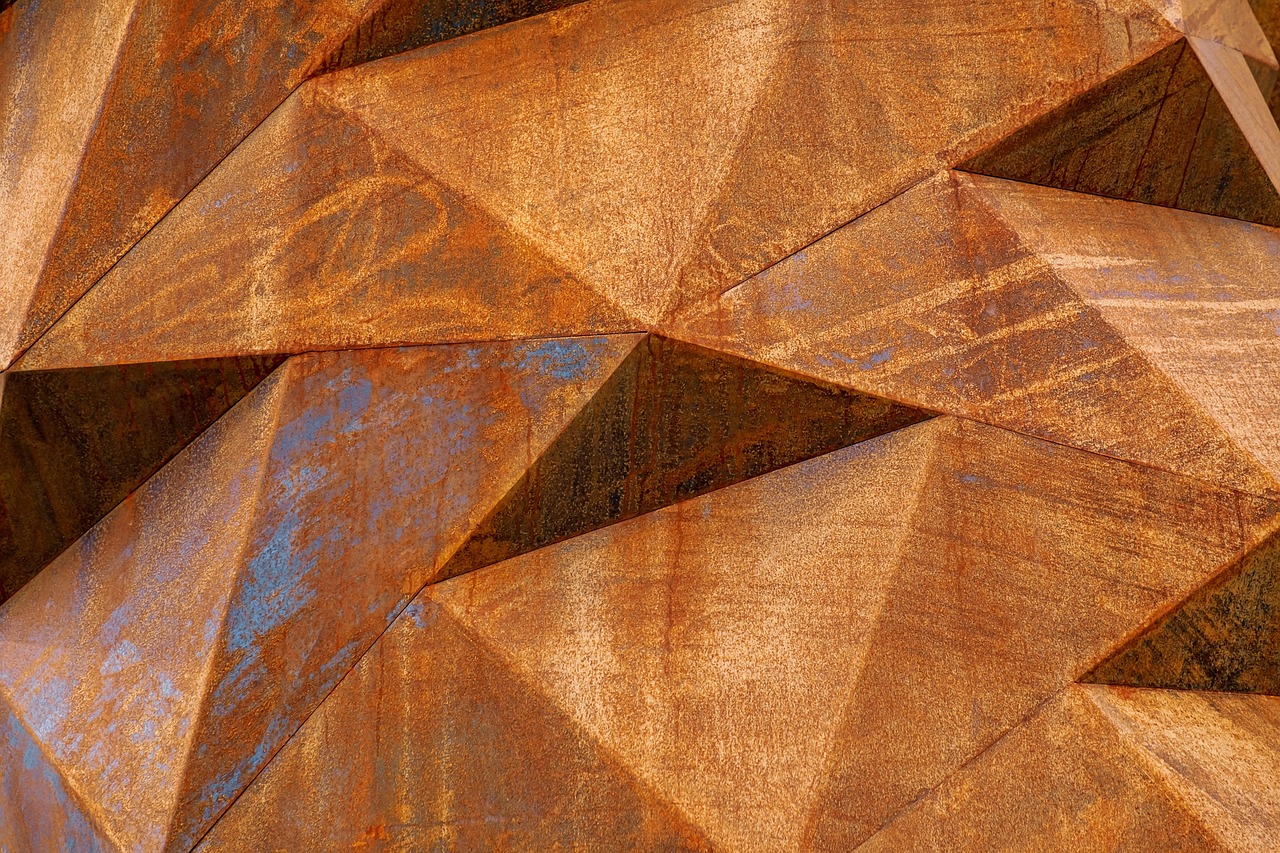 stole, metal, corten steel, red steel, texture, rust, detail shot, art, artwork