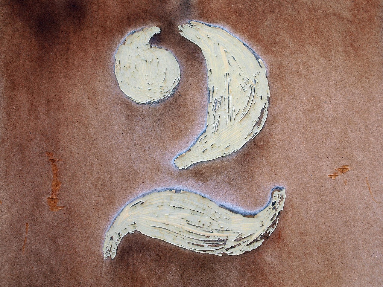 two, digit, number, pay, rust, old, peel off, corrosion