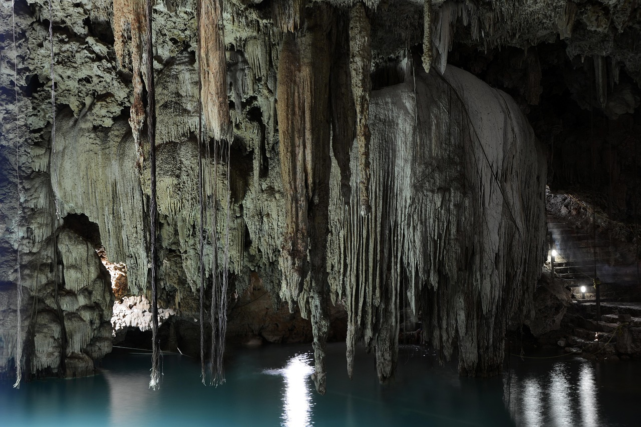 cenote, cave, grotto, mexico, yucatan, lime stone hole, freshwater, stalactites, nature, central america