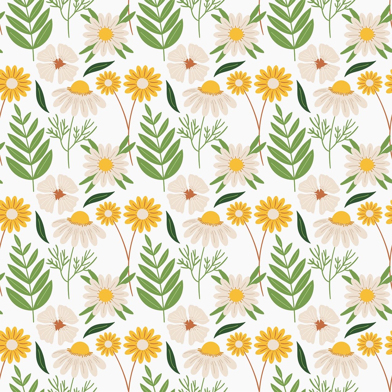 flower, white, pattern, floral, seamless, decor, decorative, garden
