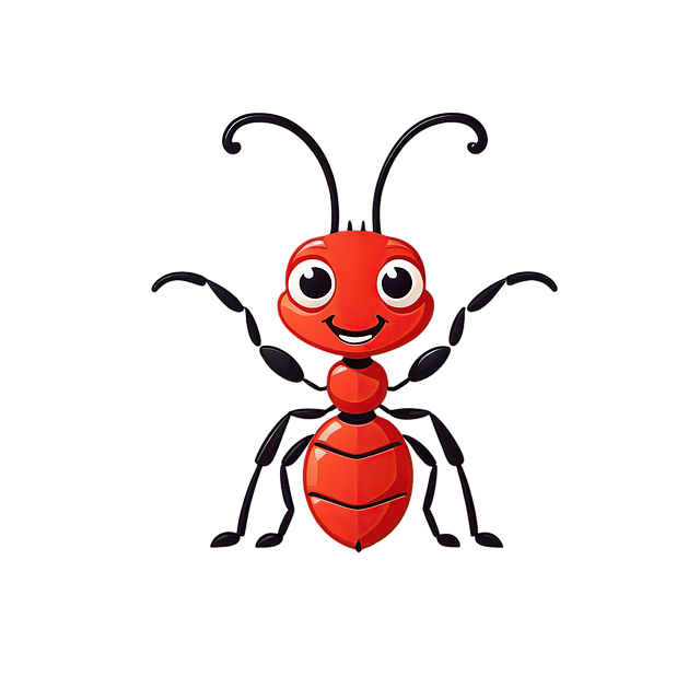 ant, insect, nature, bug, cartoon, red, high resolution, cute, funny, ai generated