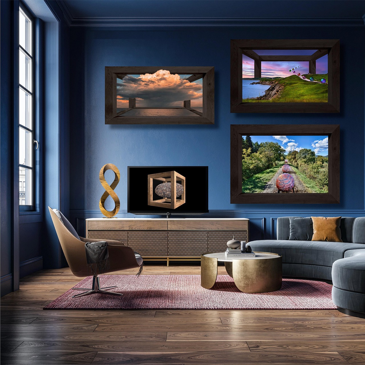 studio, loft, art, colourful, inspiration, dream, cloud, faces, sphere, heaven, nature, levitation, rock, infinity, oak, carve, tranquility, tranquil, indoors, interior design, cabot trail, oak box