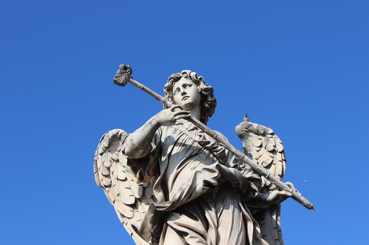 angel, roma, monument, blue angel