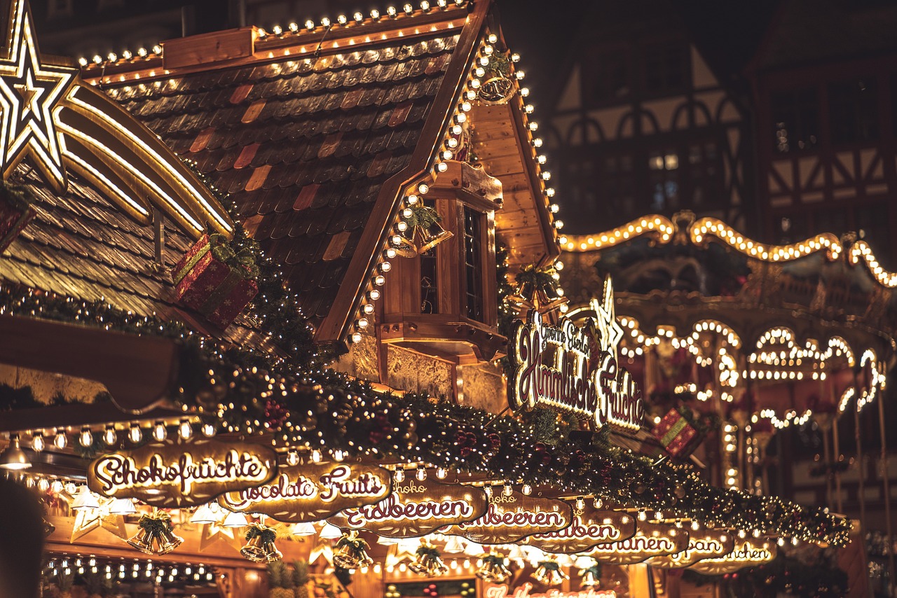 lights, christmas market, christmas, christmas lights, lighting, illuminated, christmas decorations, christmas ornaments, frankfurt, germany, advent, decoration, market, stall, evening, night, bells, frankfurt christmas market, happychristmas, christmas wallpaper