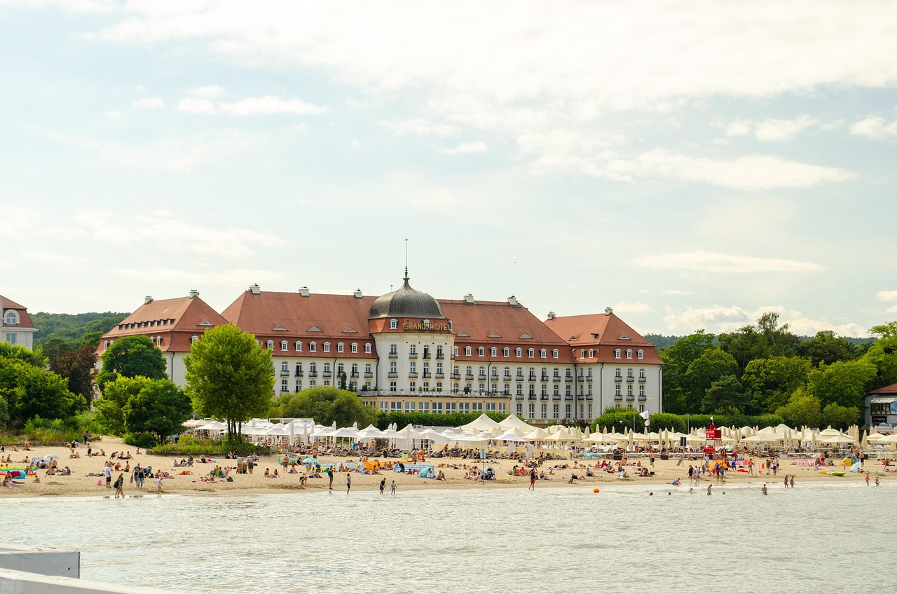hotel, sea, resort, vacation, travel, tourism, sopot, beach, summer