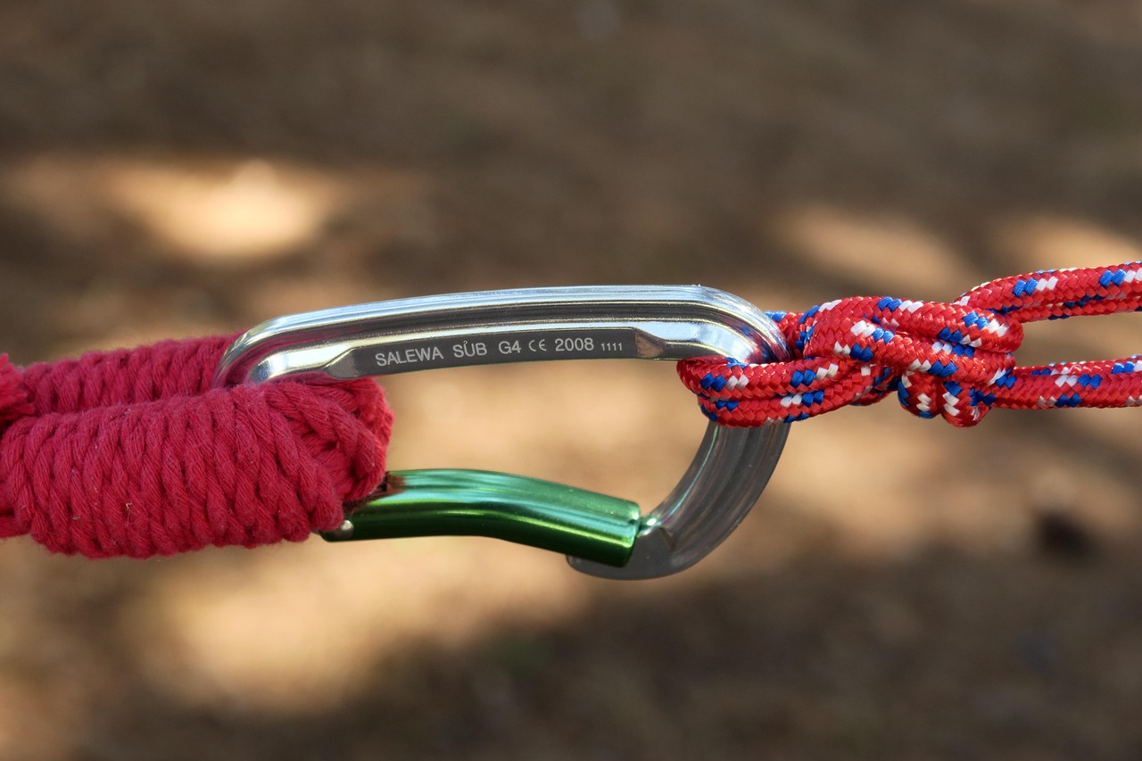 carabiner, rope, hammock, hook, climb