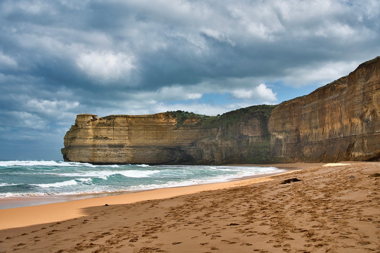 bluff, beach, seascape, coast, coastal, headland, cliffs