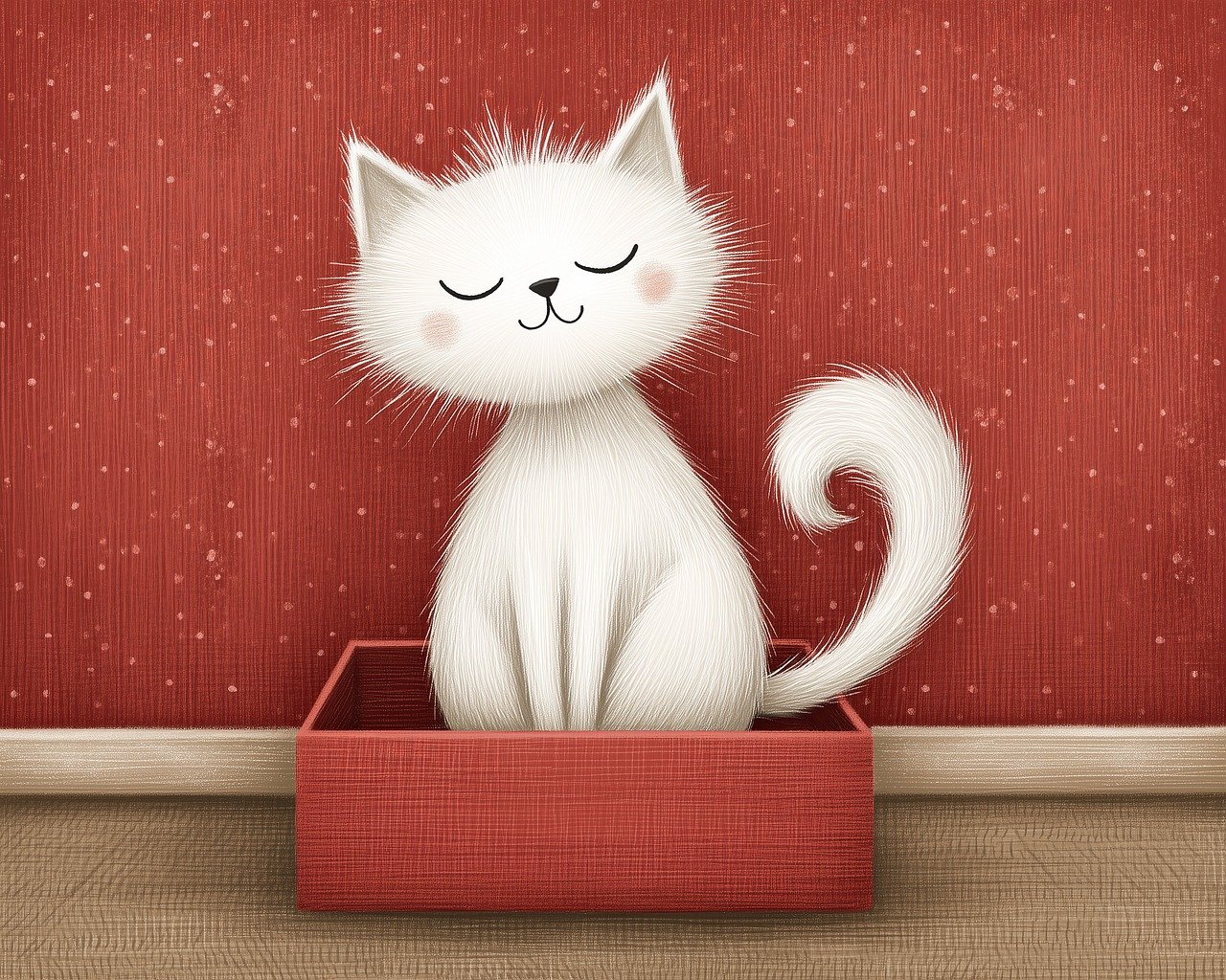 ai generated, cat, carton, tiktok, background image, typical, cute, social media, box, animal, friendly, pet, wall, relax, break