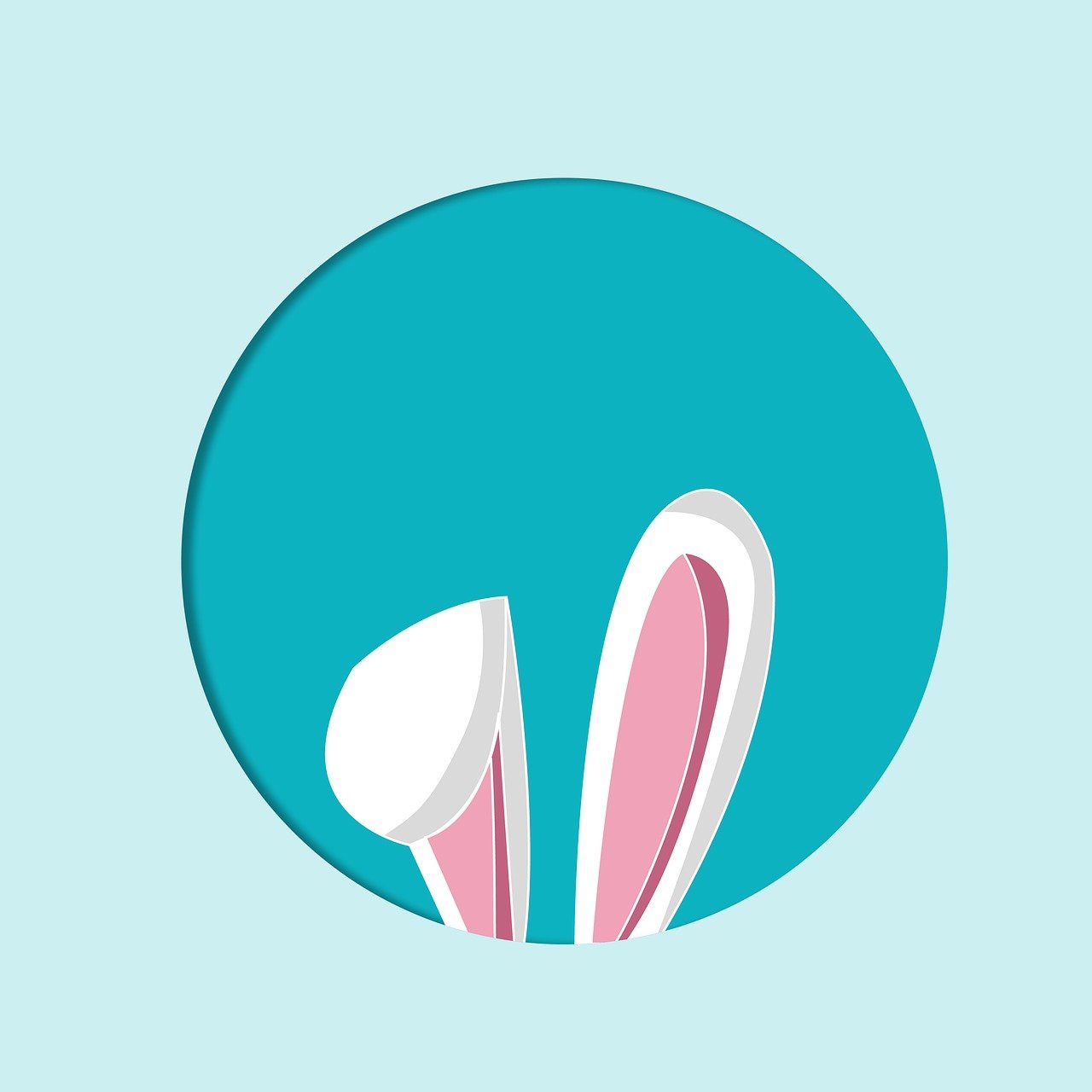 easter, easter bunny, rabbit ears, bunny ears, icon, symbol, digital art, digital artwork