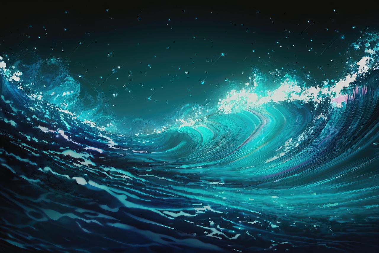 tsunami, waves, ocean, sea, nautical, nature, water, salt water, background, wallpaper, digital art, flow, flowing, deep sea, tidal wave, high seas, seven seas