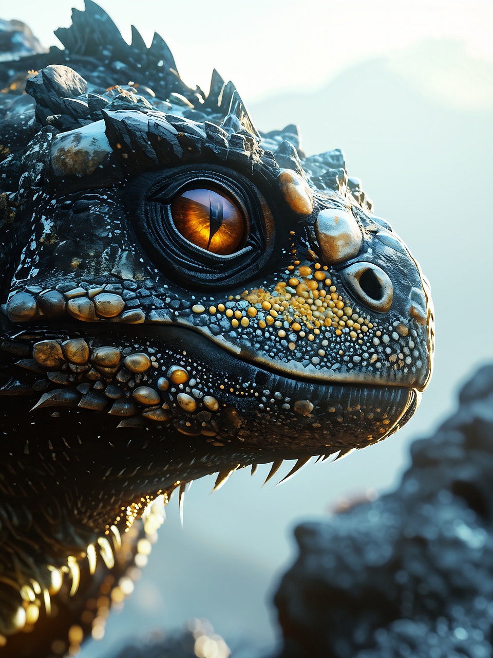 tuatara, reptile, galapagos, archaic, animal, wildlife, fauna, endemic, nature, ai generated