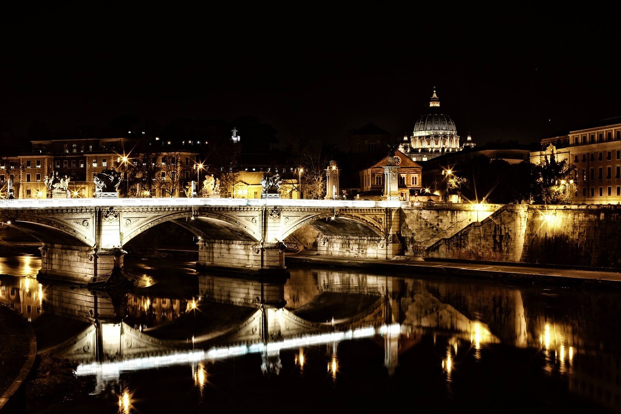 rome, tiber, vatican, lungotevere castle, river, bridge