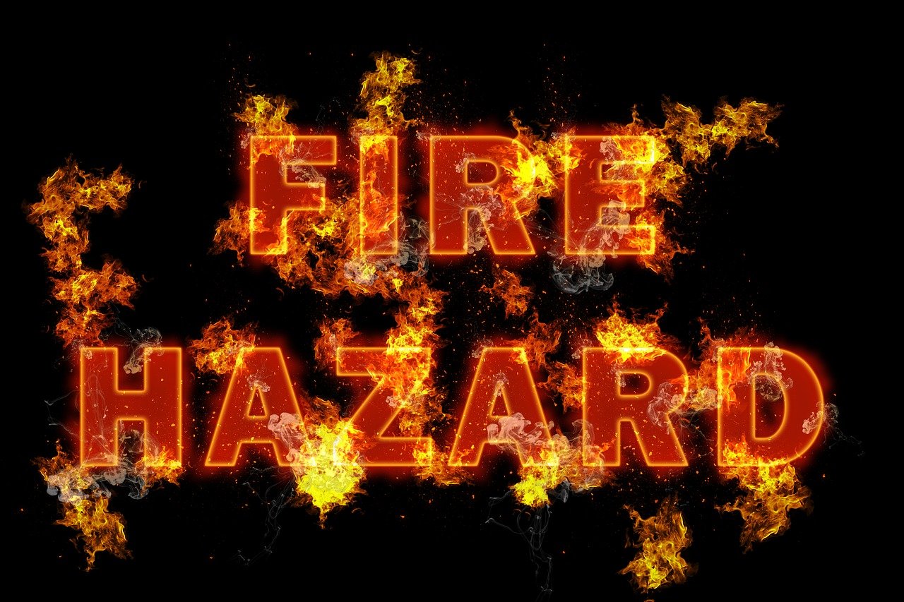 fire hazard, warning, danger, fire, hazard, safety, sign, flame, caution, flammable, black fire, black safety