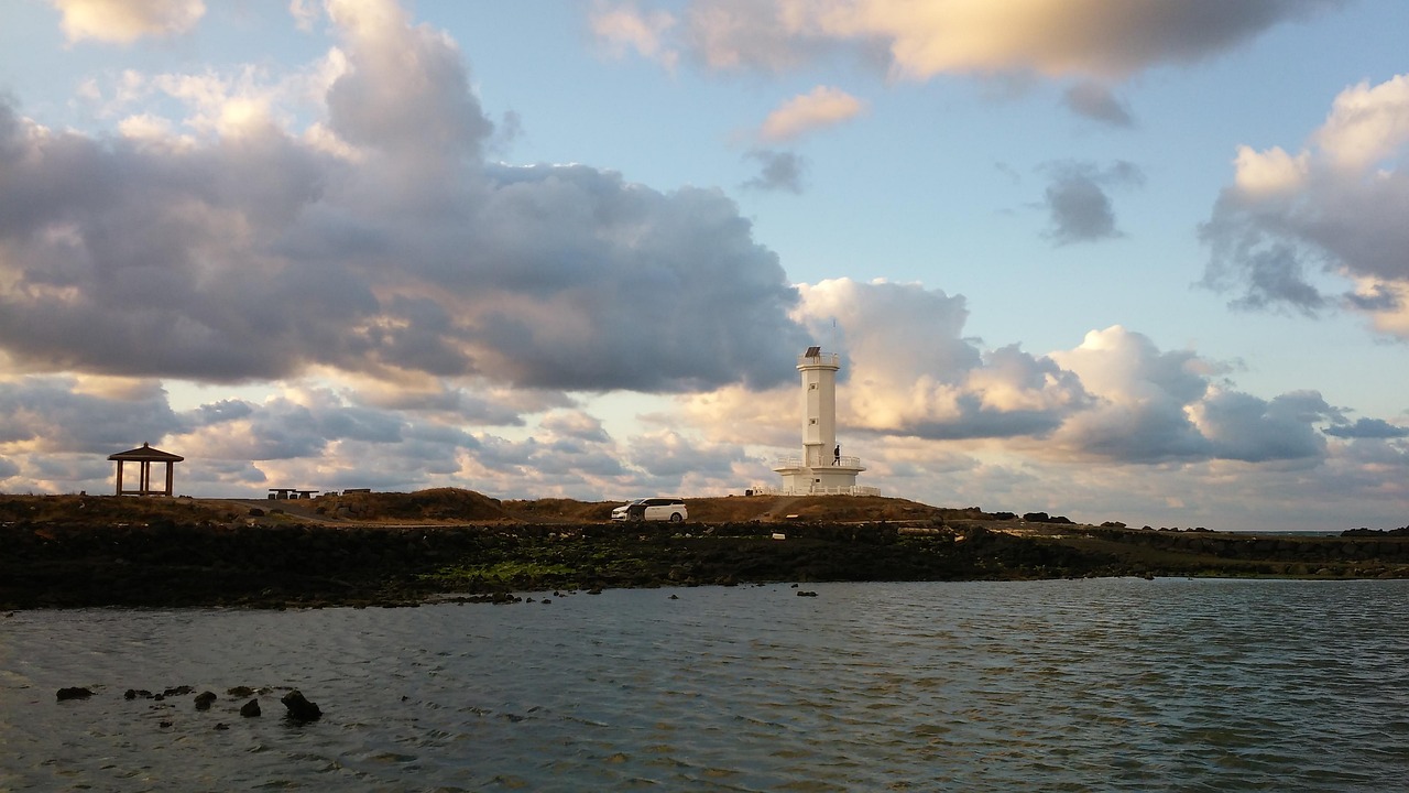 jeju island, lighthouse, jeju sea, jeju, nature, landscape, blue sea, coast