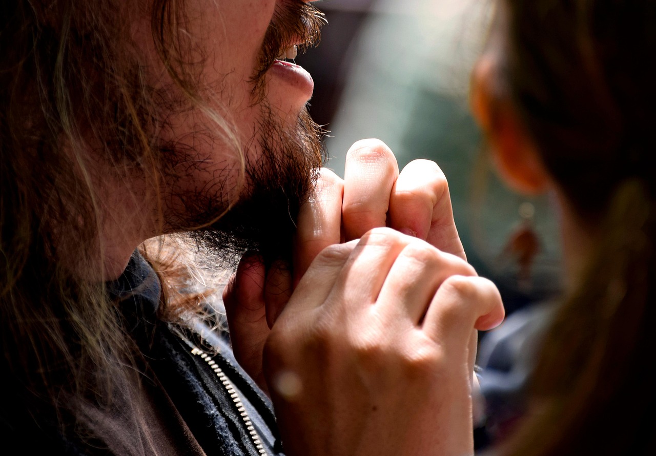 hands, chin, man, macro, hair, beard