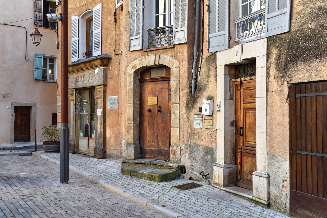 street, town, alley, facade, old town
