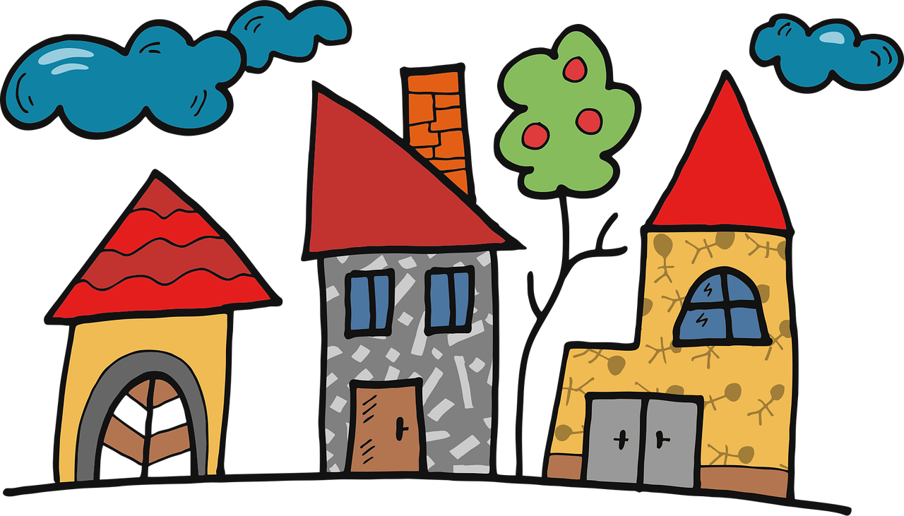 house, nature, the building, rural, cottage, forest, the country, trees, architecture, cartoon, kids, romantic