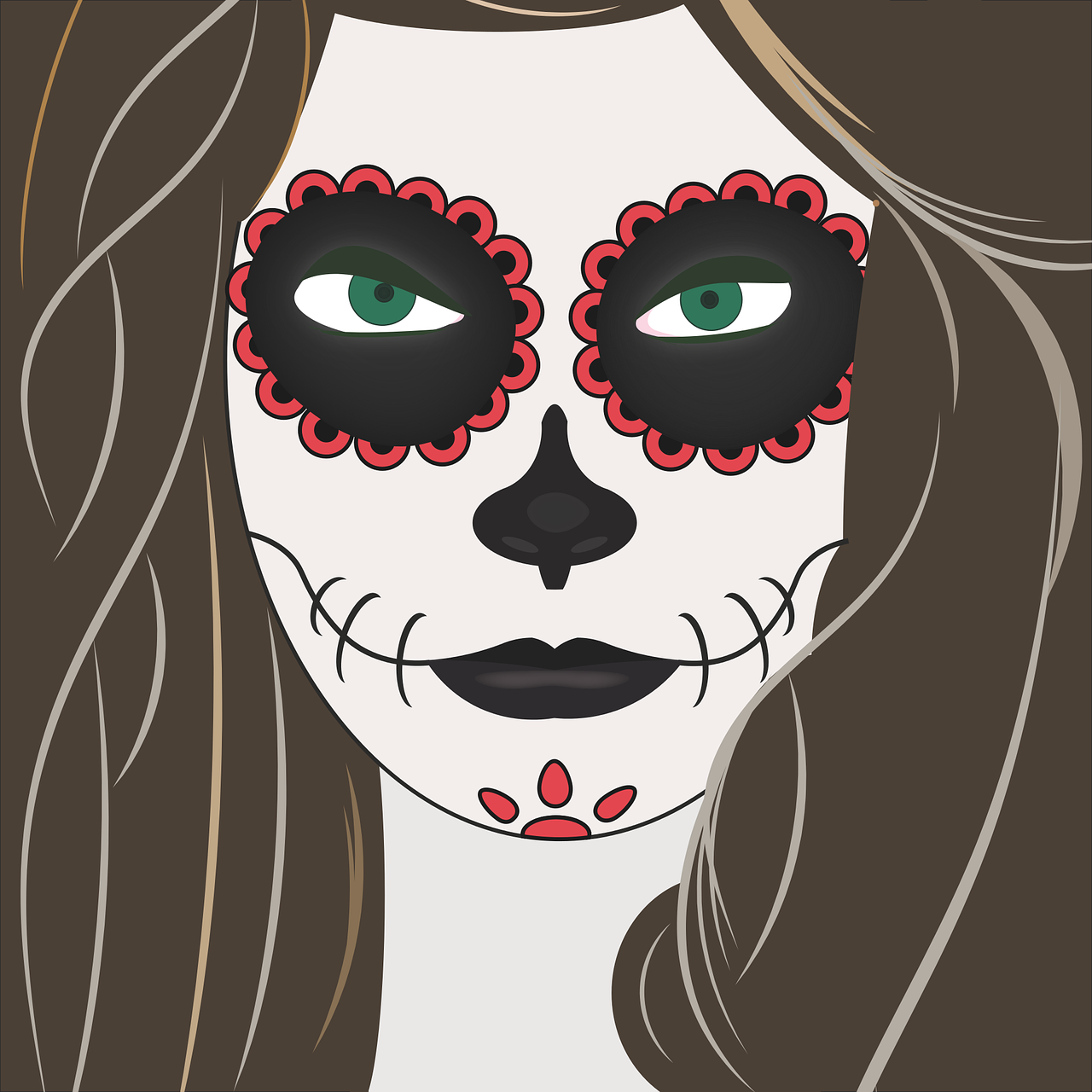 halloween, girl, sugar skull, makeup, calavera, la catrina, day of the dead, face, terror, portrait, happy halloween, halloween for kids