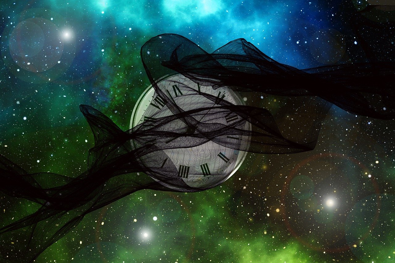 universe, tape, particles, clock, time, theory of relativity, cosmos, nexus, galaxy, star, background, wallpaper