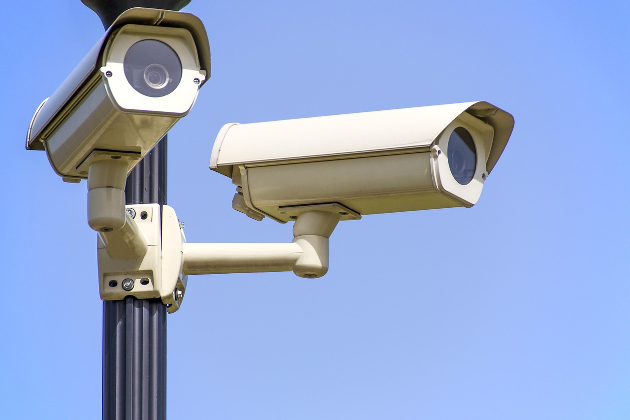 monitoring, security, surveillance, police, investigation, high technologies, exhibit, monitoring recording, cameras, security services, smart homes, cameras and blue sky, video recording, external cameras