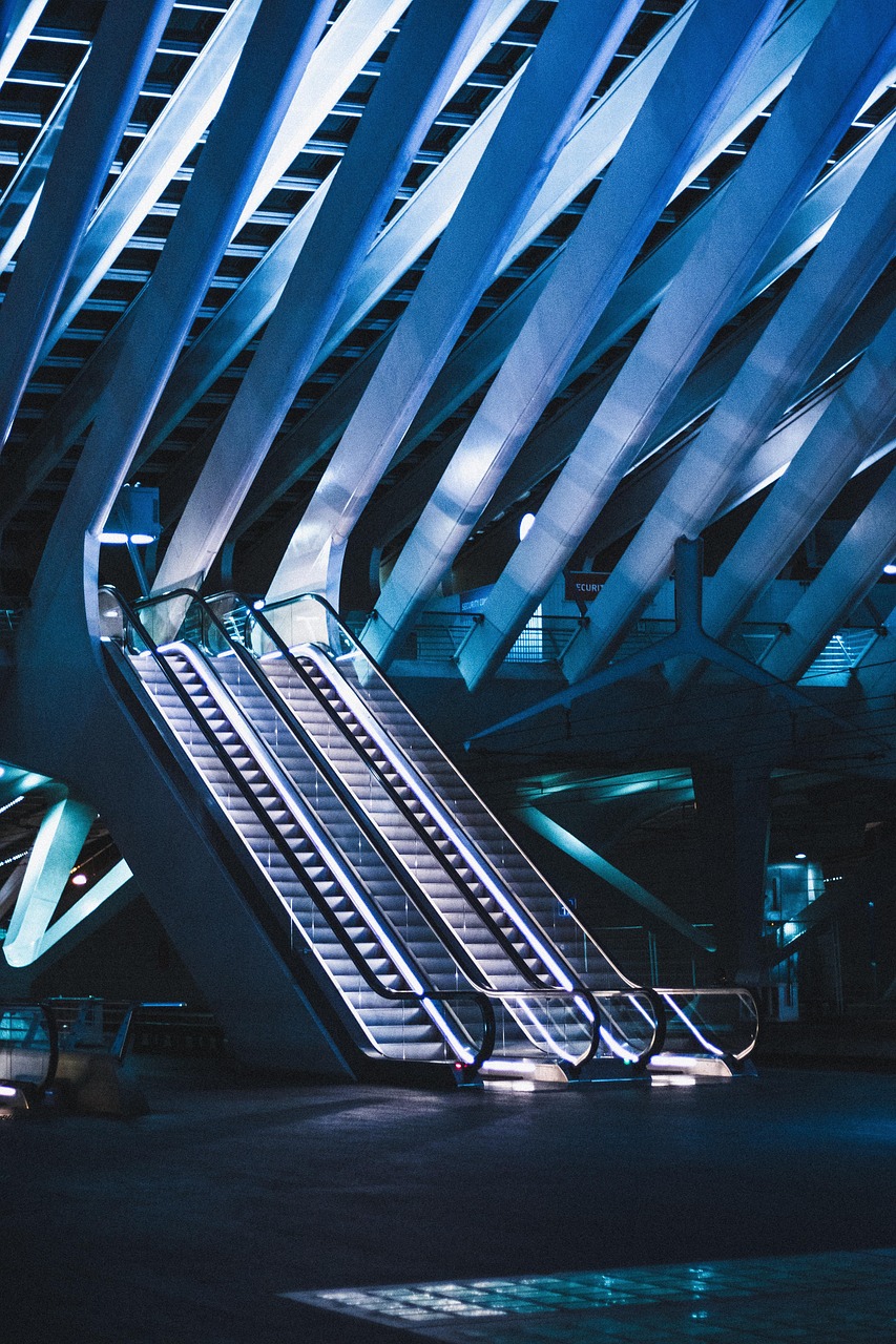 station, escalator, urban