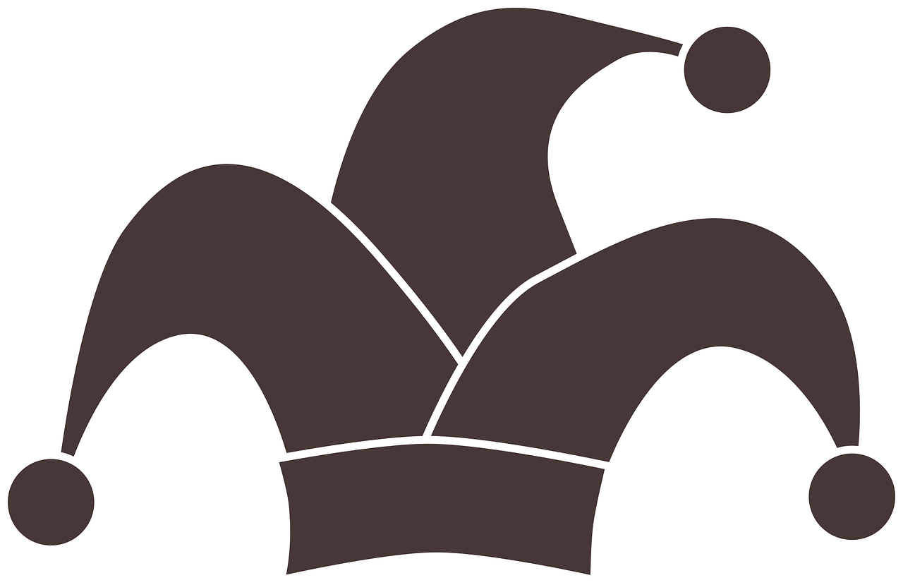 clown, fool, hat, jester, line