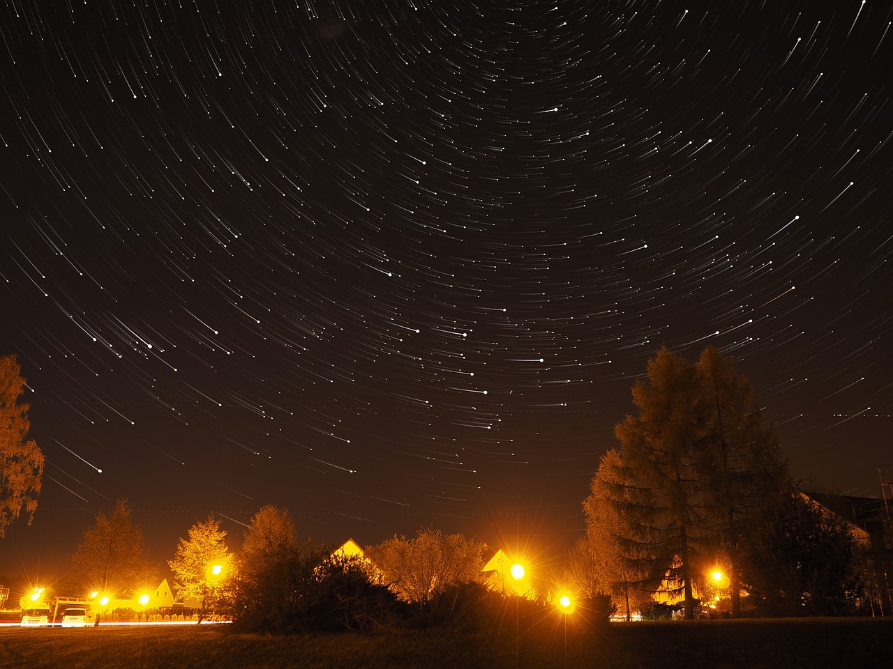 stars, night, light, heaven, starry sky, dark, night sky, black, star trails, landscape, starlight, star trail, move, rotation of the earth