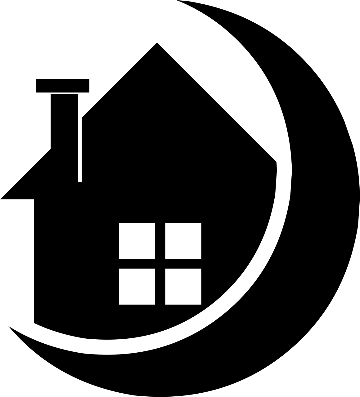 dream, home, house, black, icon, crescent, property, resident