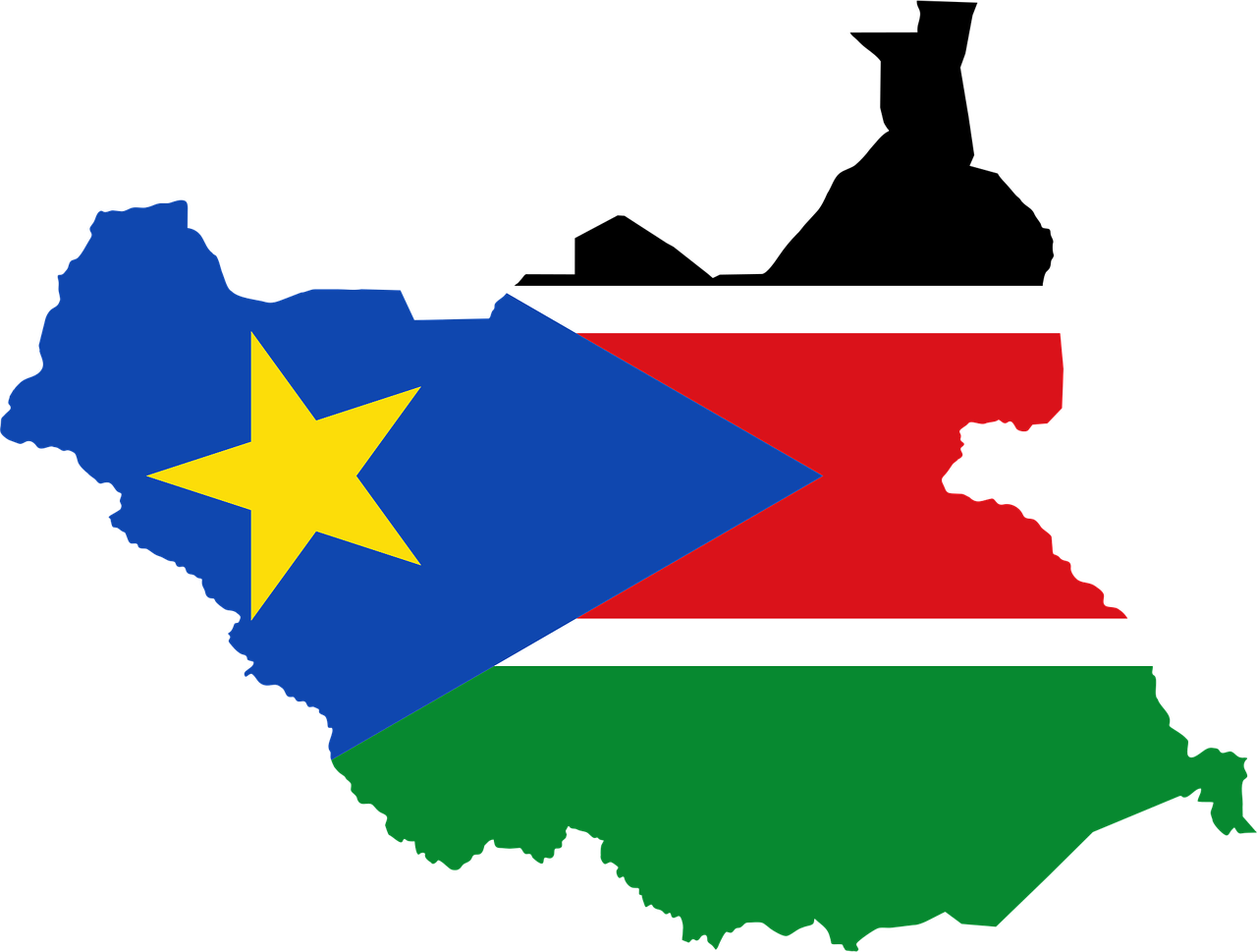 south sudan, flag, map, geography, outline, africa, country, nation, borders, svg, shape