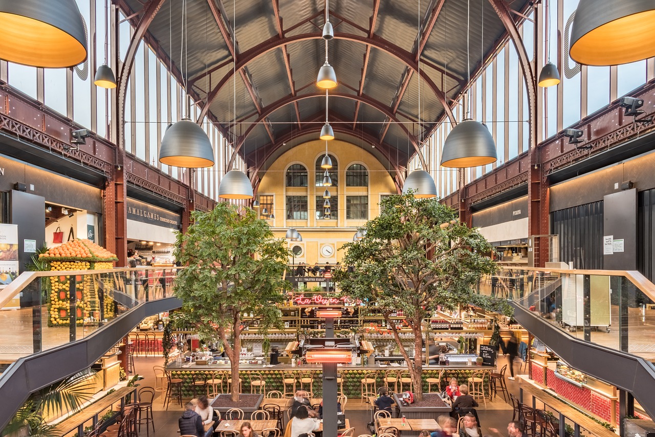 south station, covered market, market, halls, shopping, business, restaurants, shops, establishments, dining, france