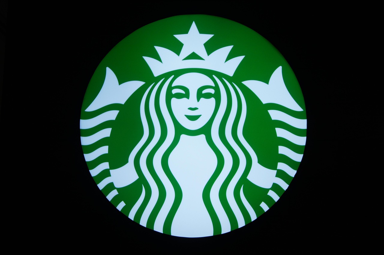 starbucks, coffee shop, coffee, logo, neon
