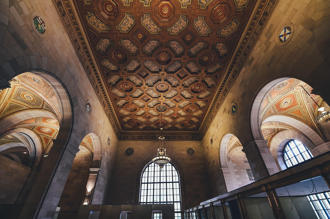 arches, architecture, building, ceiling, interior design, perspective