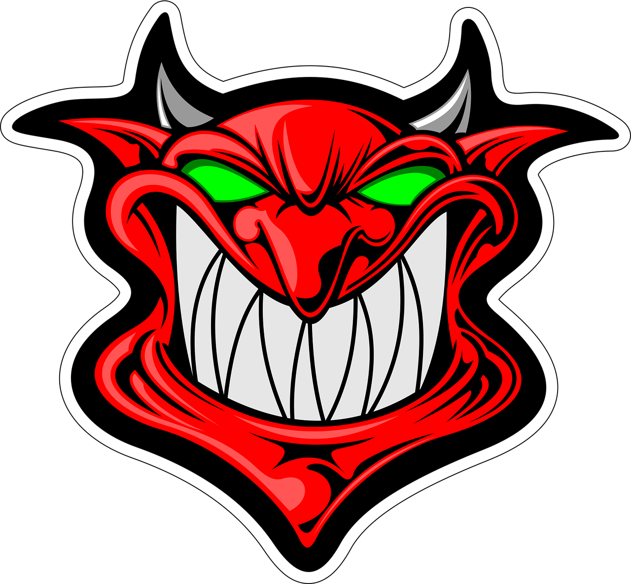 cartoon, demon, face, head, satan