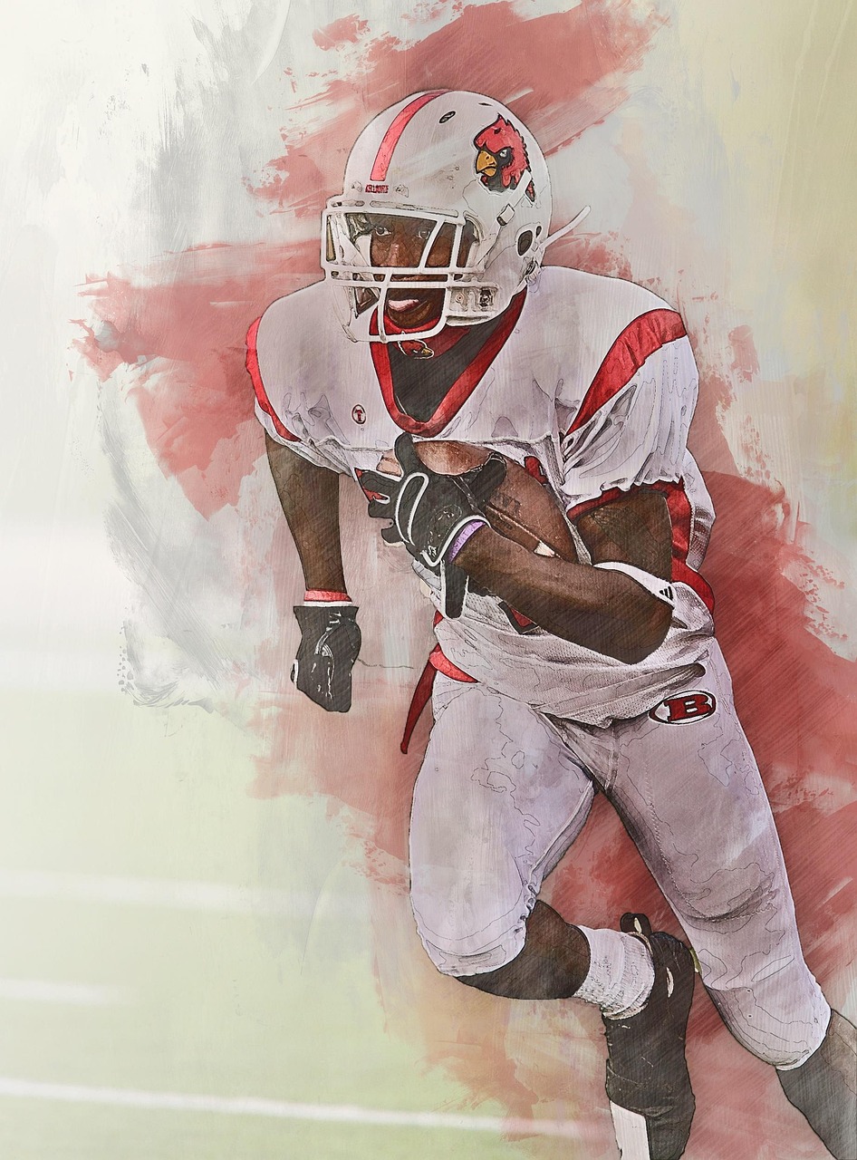 american football, running back, runner, football, sport, american football player, gridiron, halfback, tailback, high school athlete, game, ball carrier, digital manipulation, digital art, human, person, male, man, creative