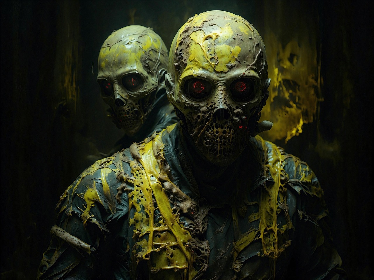 ai generated, biohazard, warning, caution, danger, hazard, safety, disease, virus, problem, pandemic, mask, science, medical