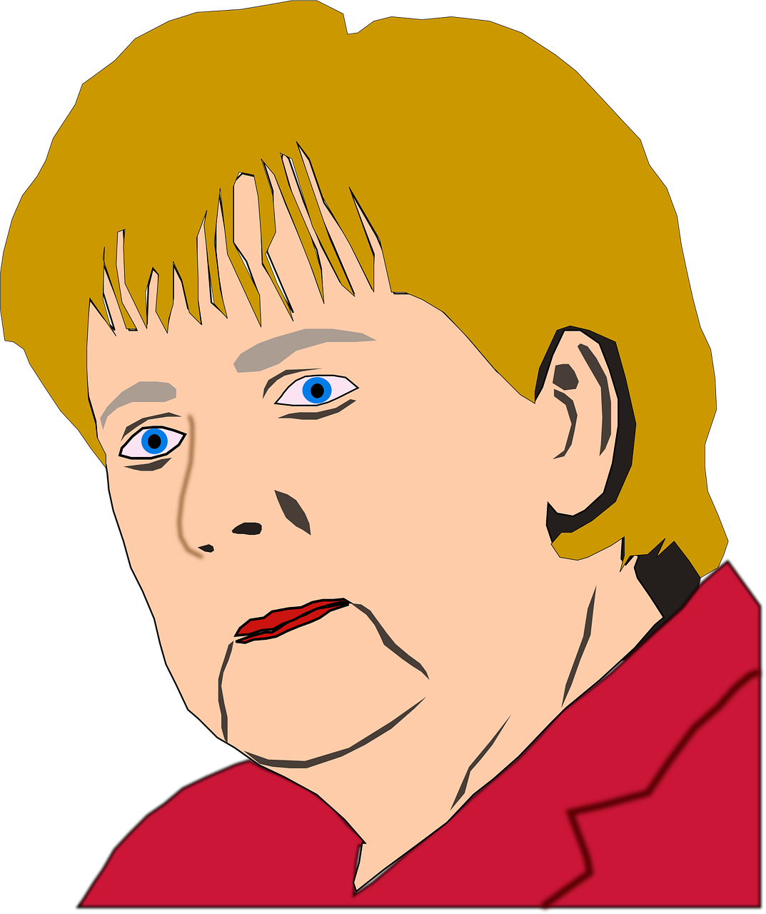 angela merkel, merkel, politician, woman, face, head, sad, serious