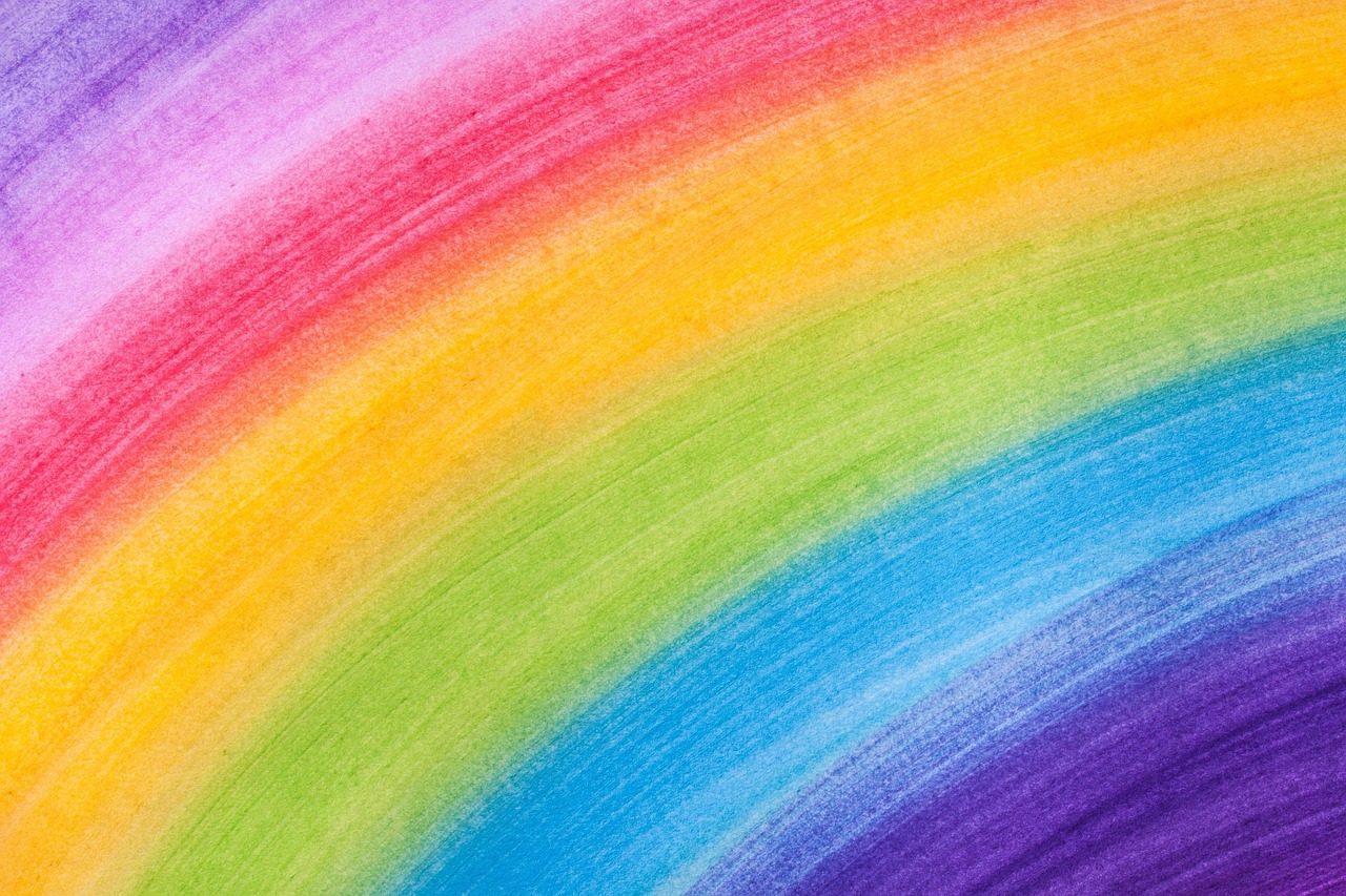 to paint, multicoloured, to dye, acrylic paints, violet, pink, red, yellow, green, blue, circle segment, quarter circle, happy, serene, fund