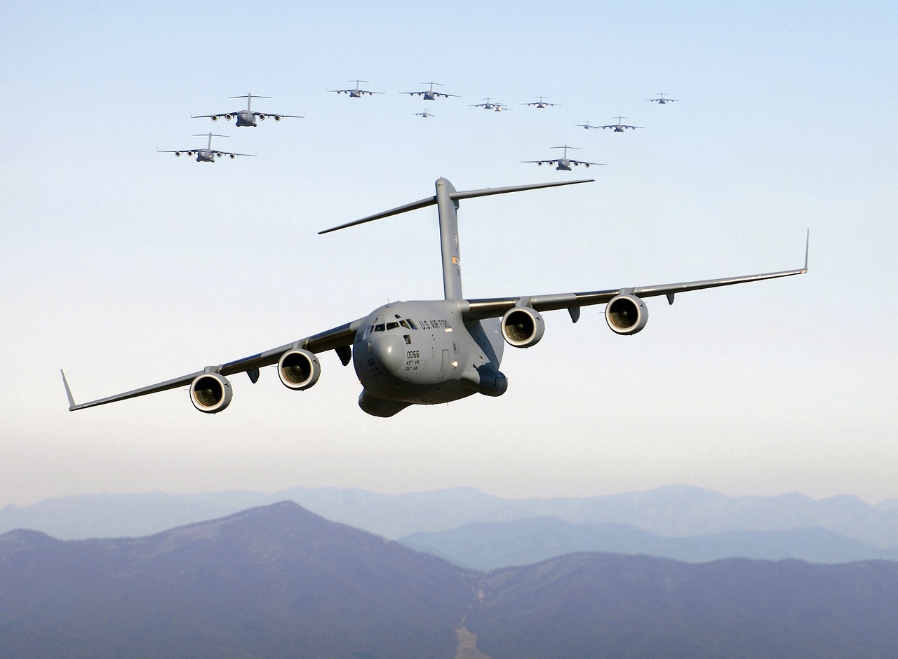 planes, cargo planes, freight, cargo, transport, military, u s air force, air force, c 17 globemaster iii, blue ridge mountains, virginia, engines, flying, flight, powerful, war